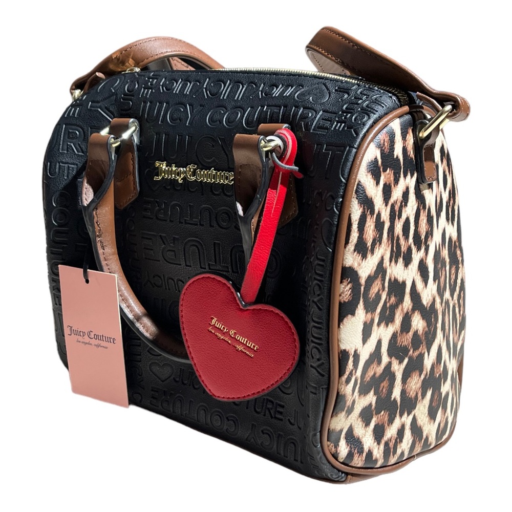 Juicy Couture Debossed Satchel Leopard Print
